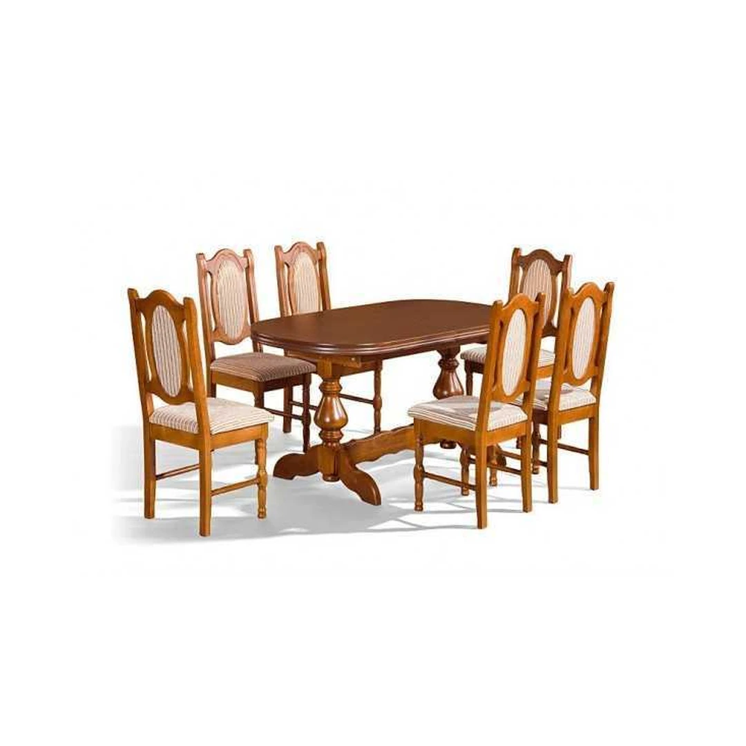 Elegantiškas medinis stalas su faneruotu stalviršiu