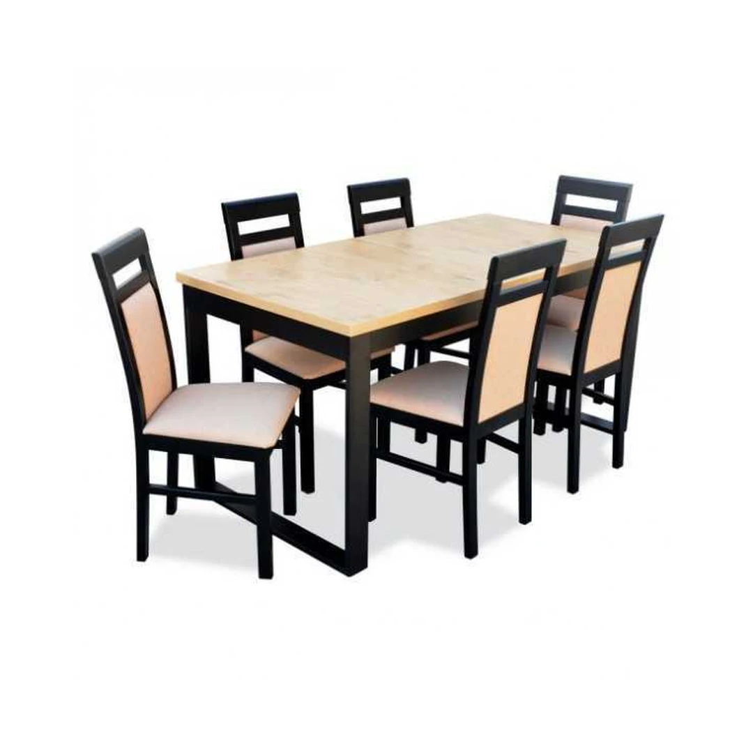 Modernus valgomojo komplektas R100 su prailginamu stalu ir minkštomis kėdėmis