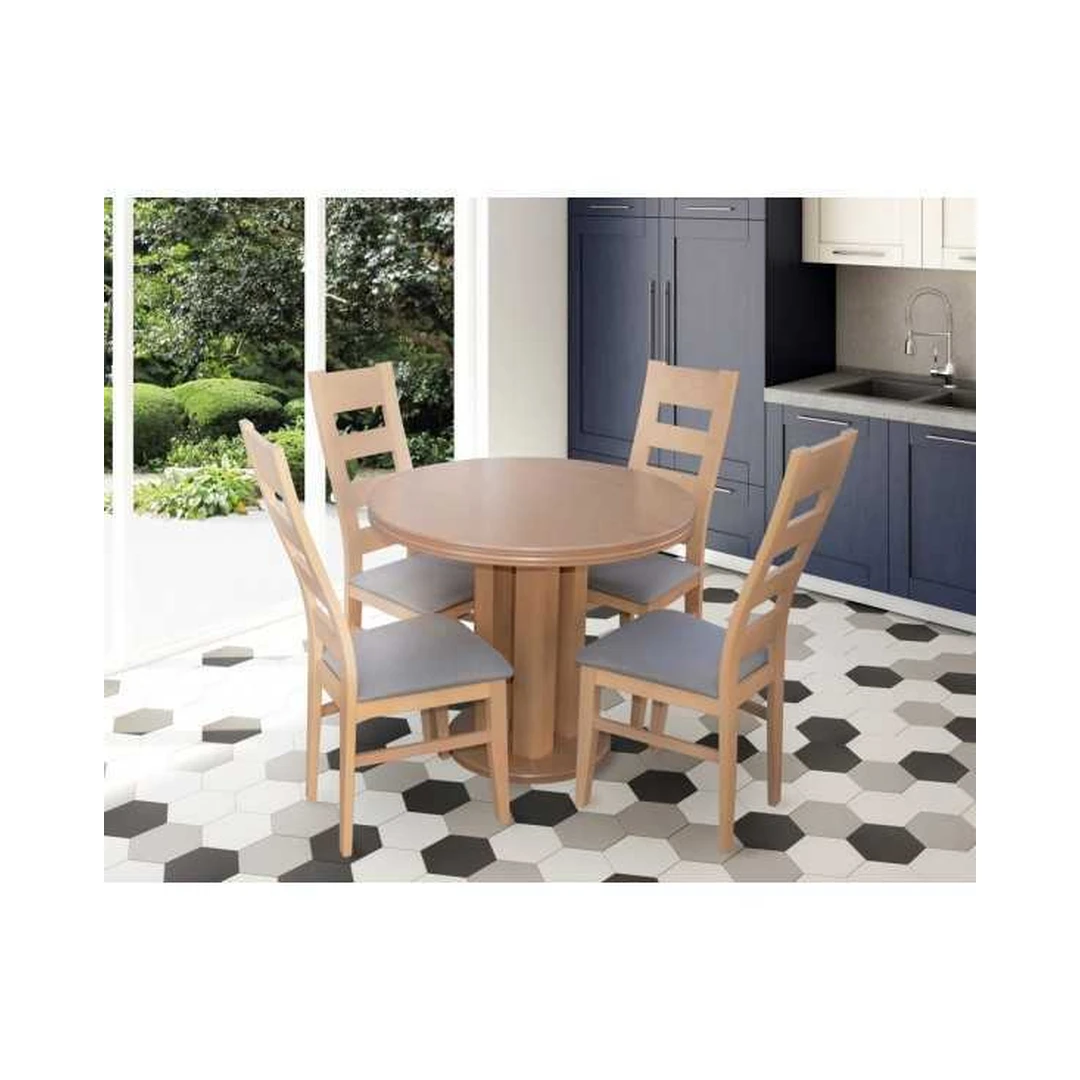 Prailginamas valgomojo komplektas R24 su natūralios medienos kojomis