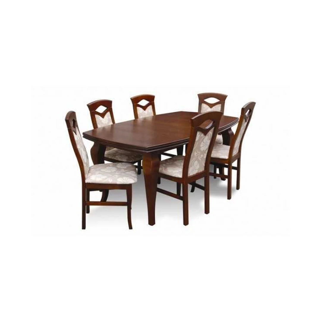 Modernus valgomojo komplektas R33 su prailginamu stalu ir gobeleno kėdėmis