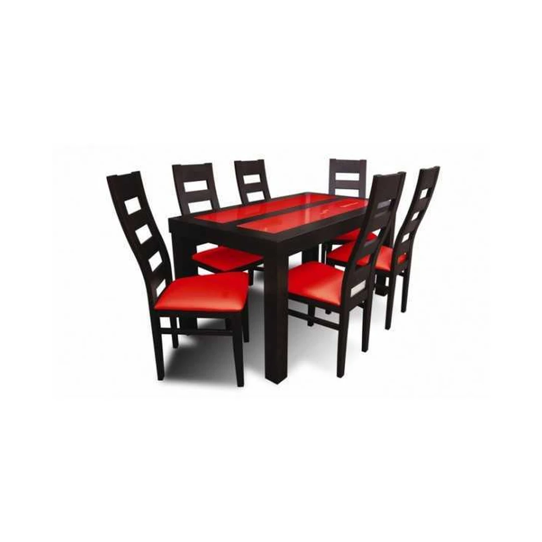 Modernus valgomojo komplektas R45 su stikluotu stalviršiu