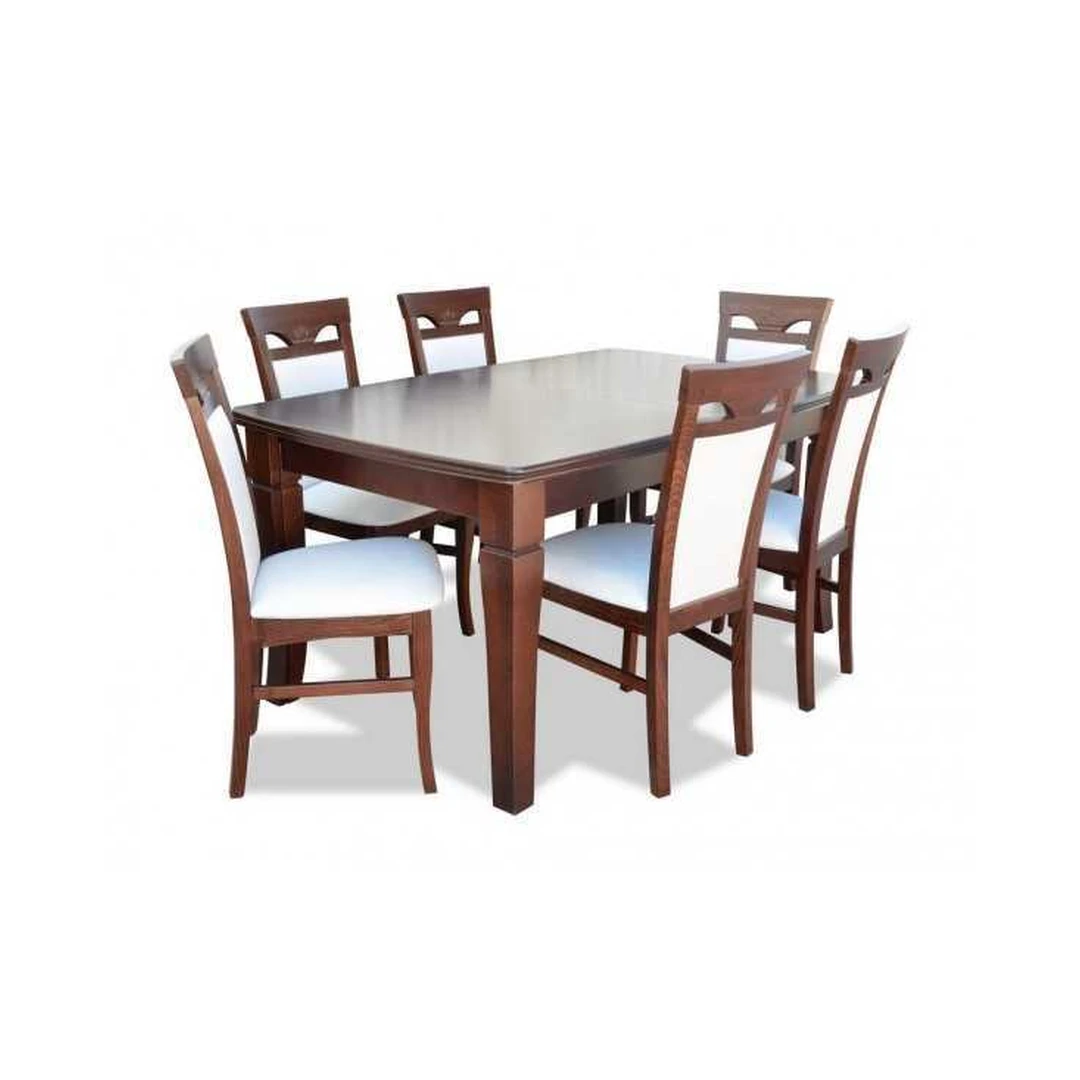 Prailginamas valgomojo stalo komplektas R48 su natūralios medienos kojomis