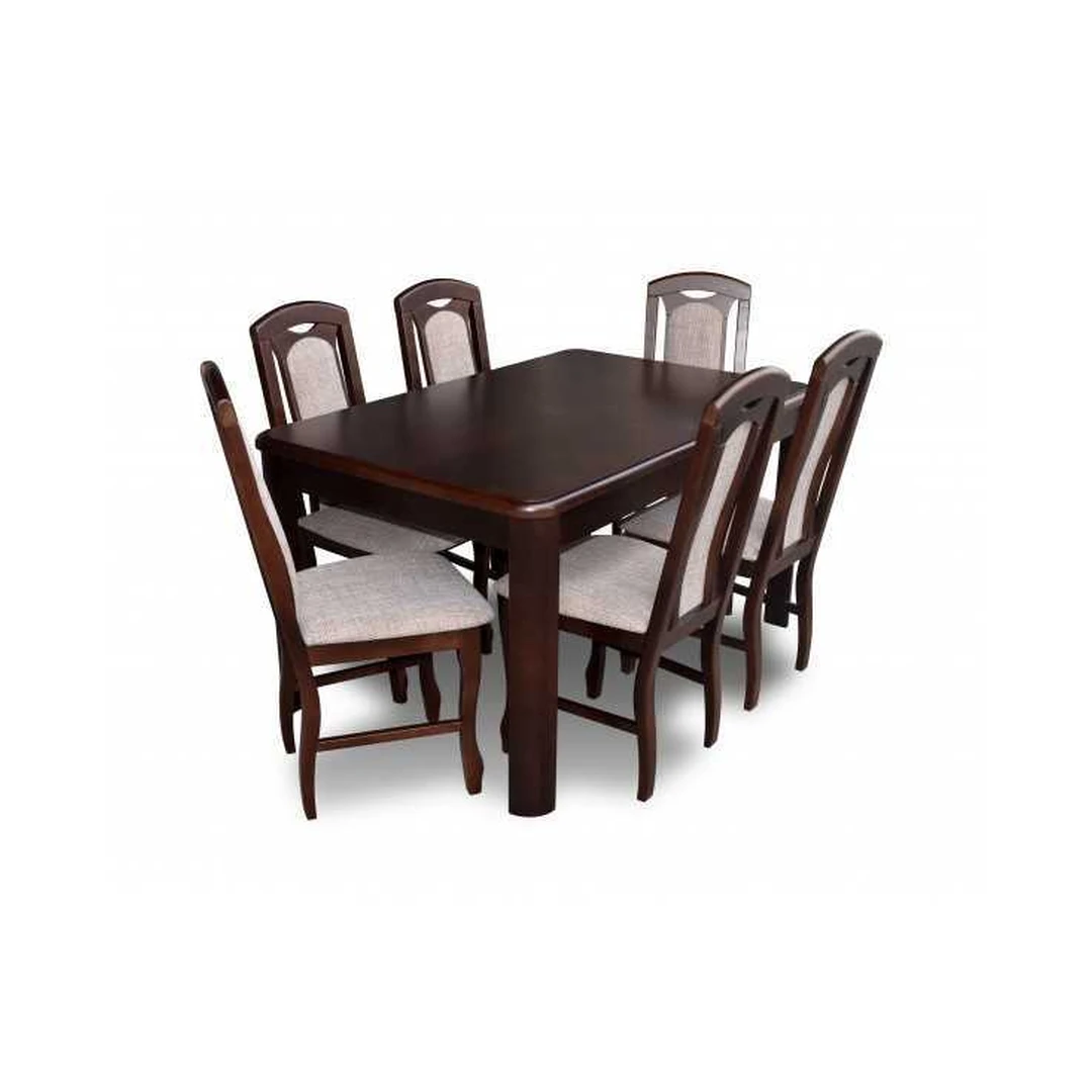 Prailginamas valgomojo stalas R58 su kėdėmis K34, riešuto spalva