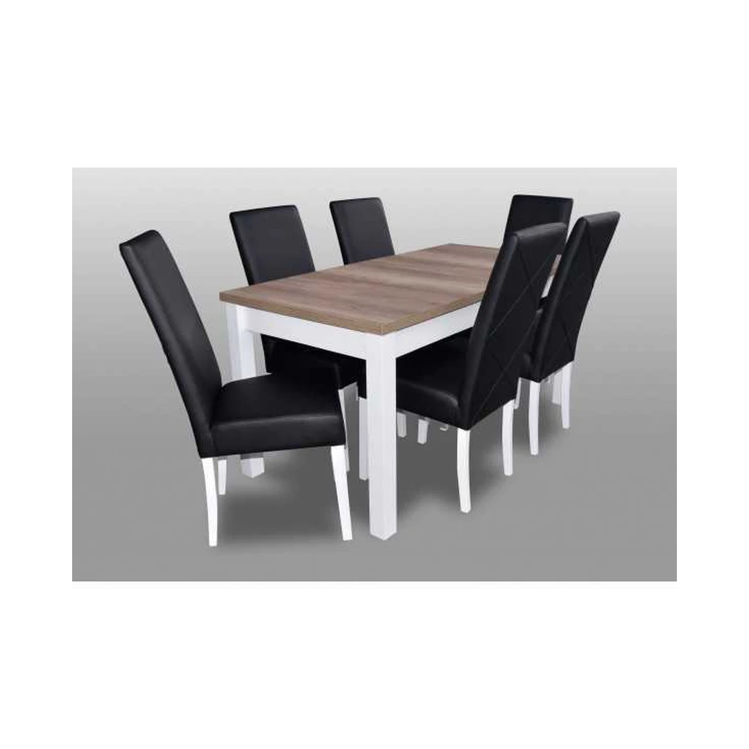 Stalas su prailginamu stalviršiu ir natūralios medienos kojomis