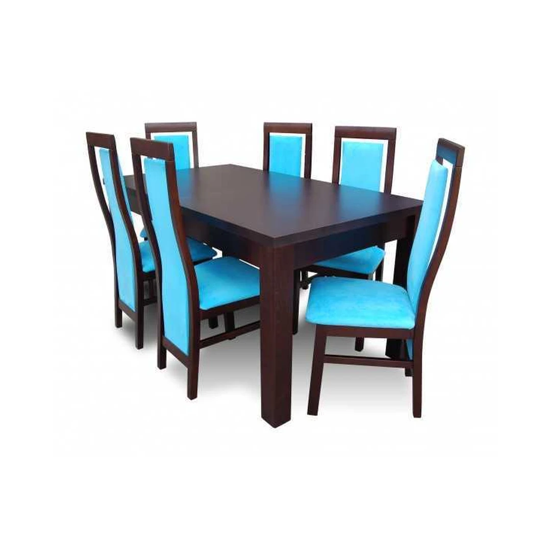 Natūralios medienos valgomojo komplektas R6 su prailginamu stalviršiu