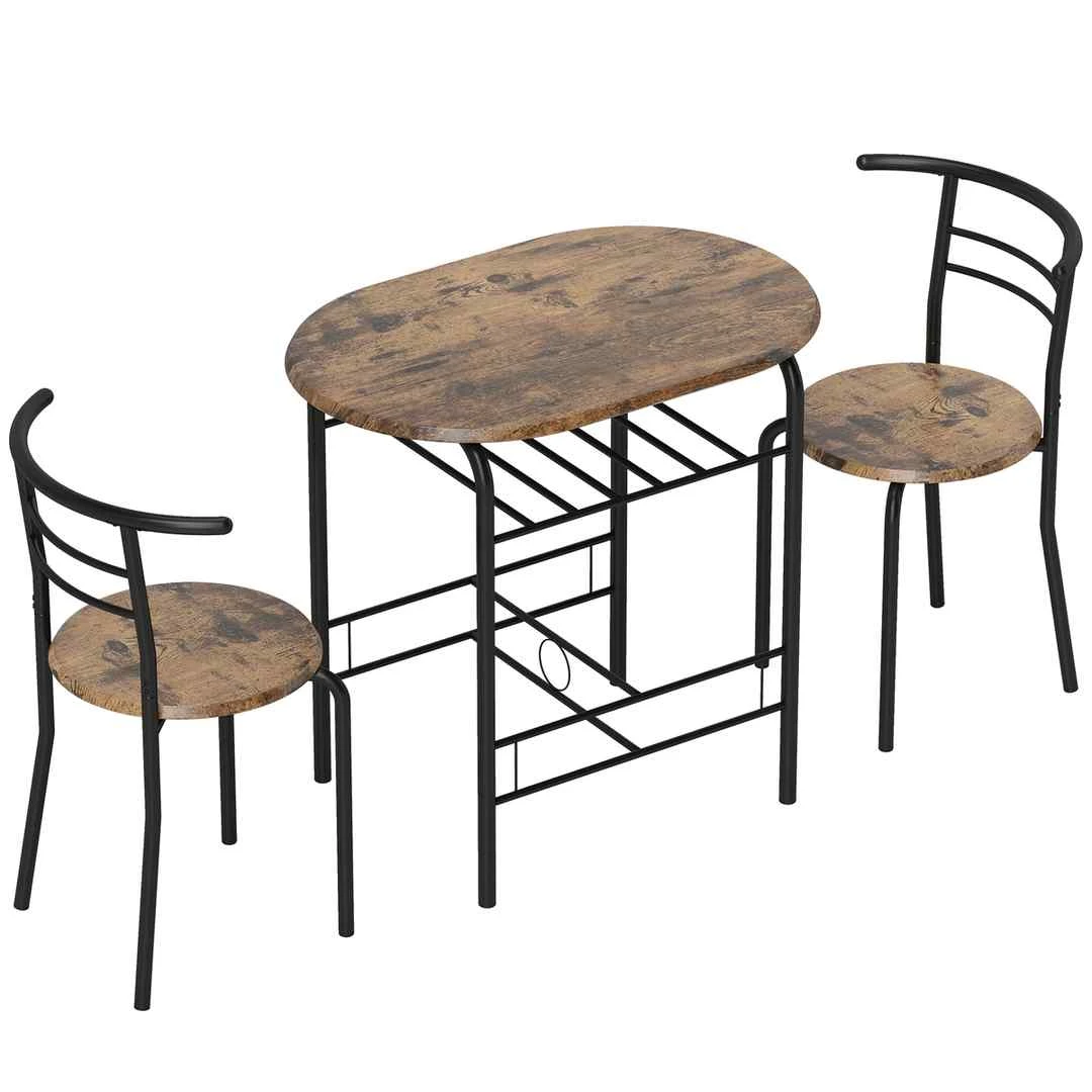 Valgomojo komplektas, su 2 kėdėmis, Ruda, 80 × 76 × 52 cm - Valgomojo komplektai