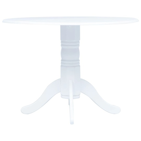 Valgomojo stalas, baltas, 106cm, kaučiukmedžio medis - Stalai