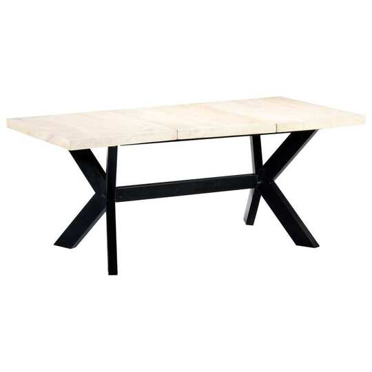 Valgomojo stalas, baltas, 180x90x75cm, mango masyvas - Stalai
