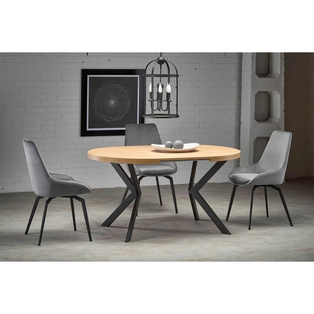 Prailginamasis stalas auksinis ąžuolas ir juoda