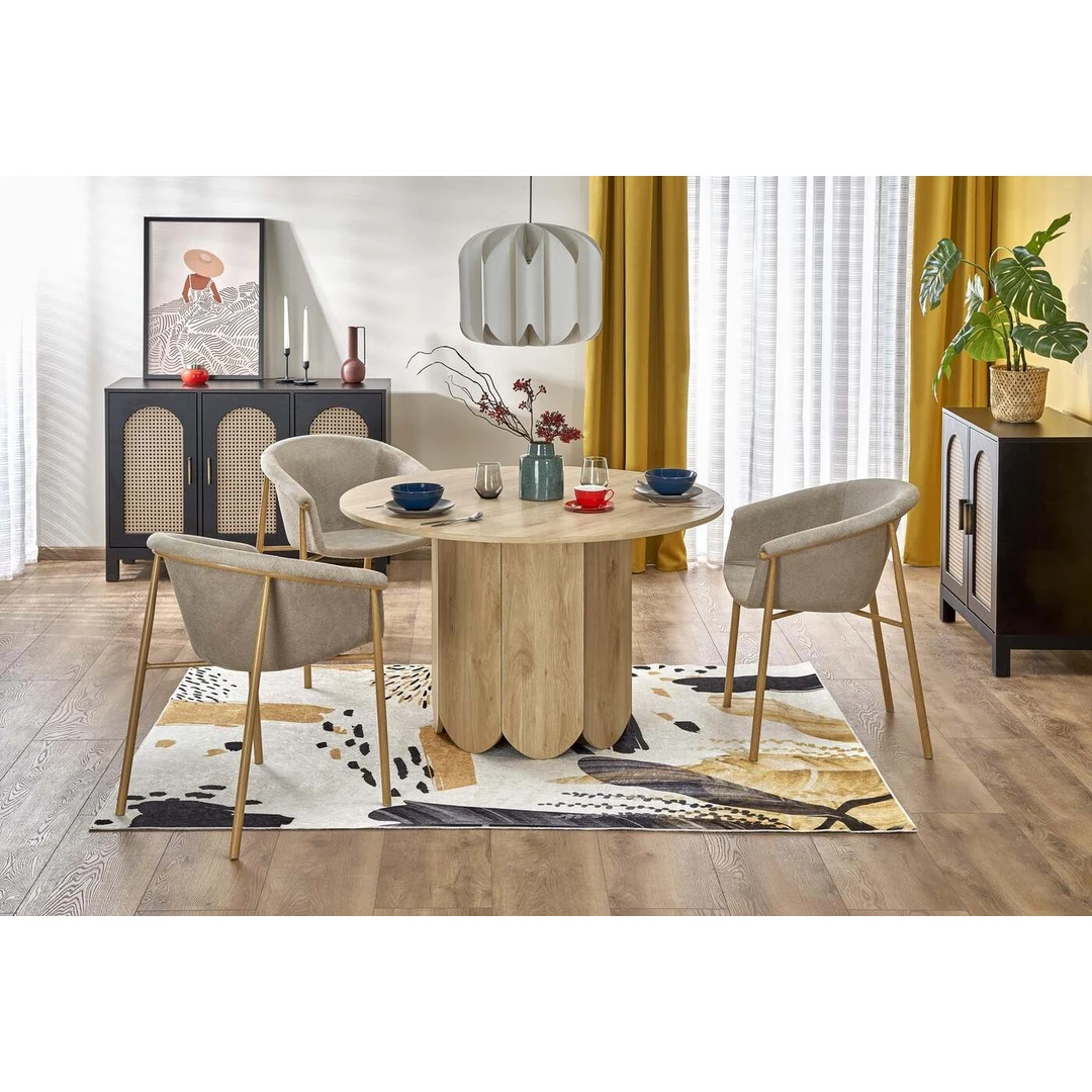 Stilinga 120/76 cm laminuoto MDF spintelė natūralaus ąžuolo spalvos