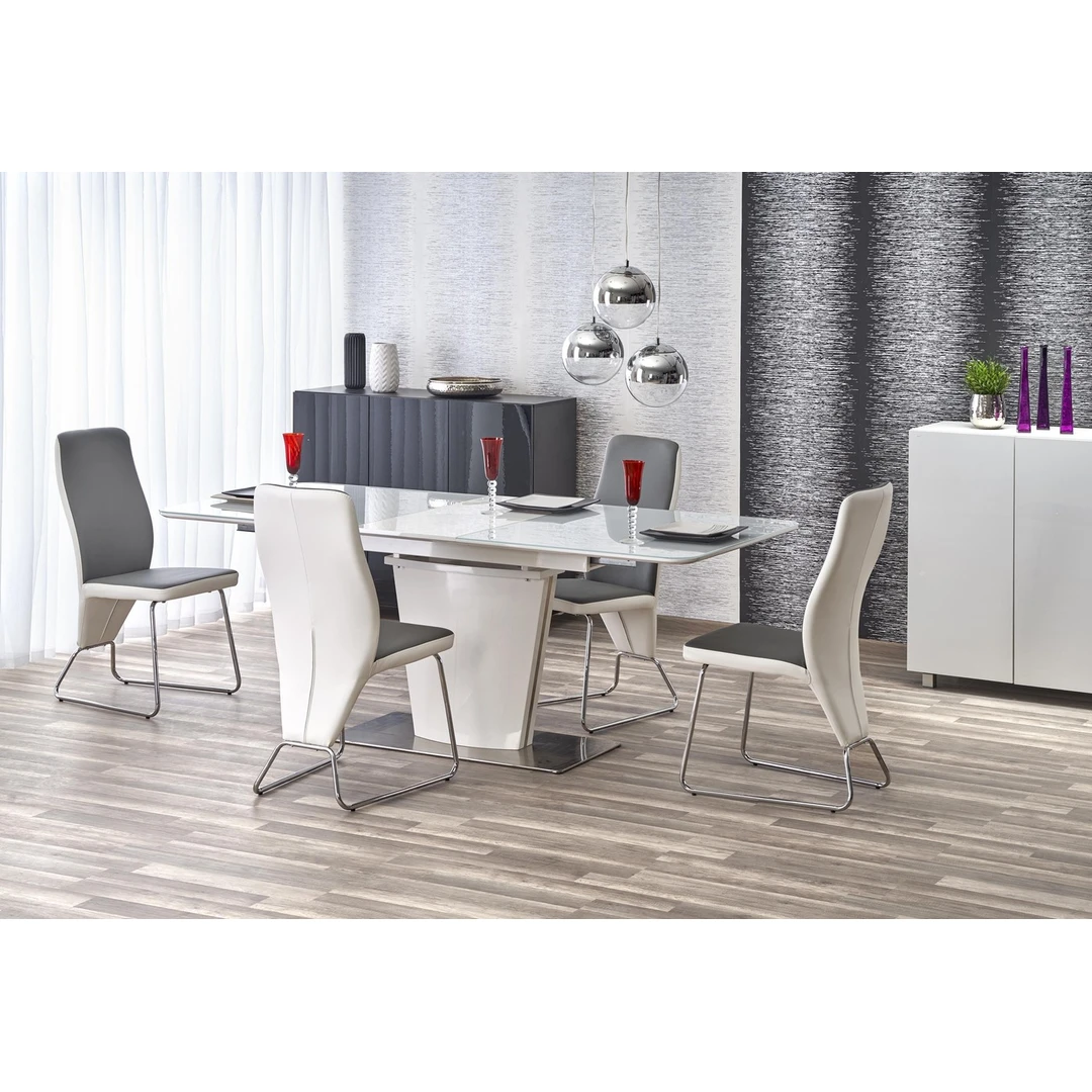 Prailginamas stalas 160-200 cm, balta spalva