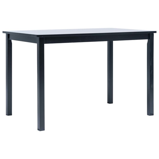 Valgomojo stalas, juodas, 114x71x75cm, kaučiuk. med. masyvas - Stalai