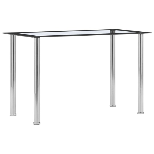 Valgomojo stalas, juodas ir skaidrus, 120x60x75cm, stiklas - Stalai