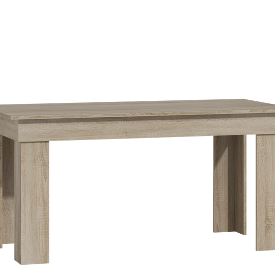 Modernus valgomasis stalas su ąžuolo spalva ir patvari konstrukcija