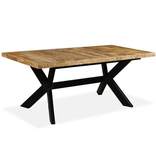 Valgomojo stalas, mango mediena, plieninės kojelės, 180cm - Stalai