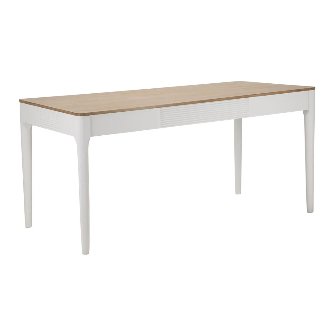 Valgomojo stalas Matera, balta/ruda, 180 × 80 × 90 cm - Stalai