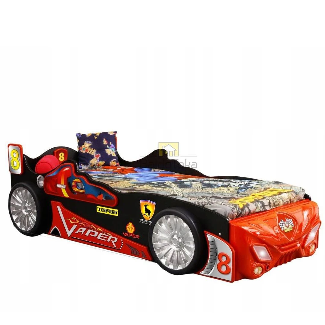 Ergonomiška lova su šviečiančiomis lempomis ir tvirta medine konstrukcija