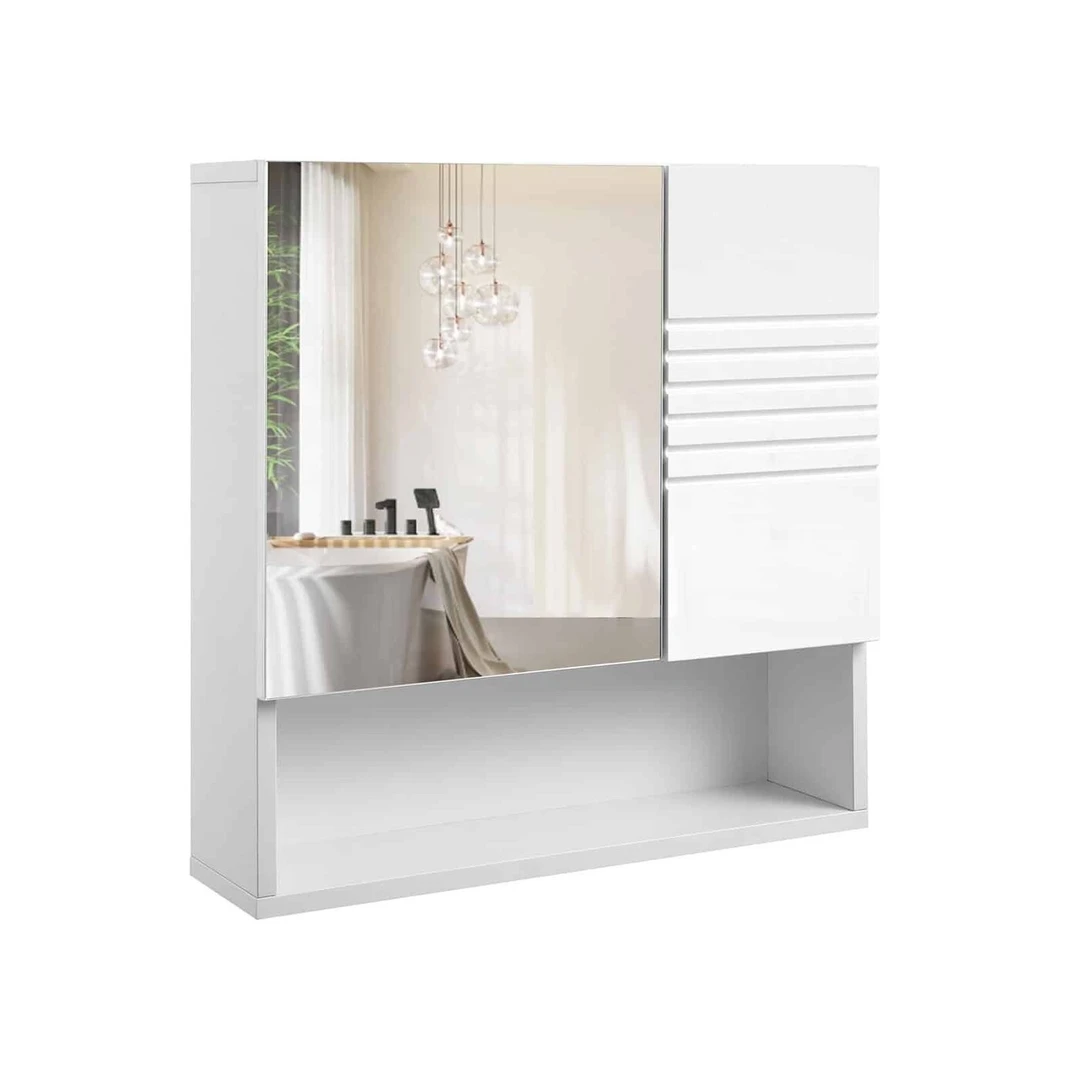 Šiuolaikinė vonios spintelė su grūdintu stiklu ir blizgesiu