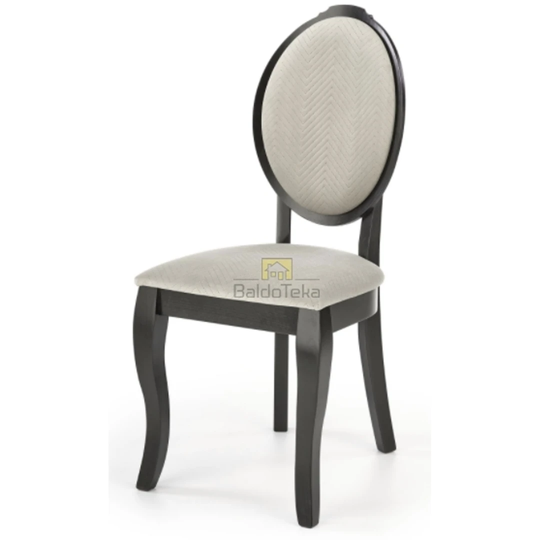 Elegantiškas juodos spalvos medinis kėdė su gobelenu