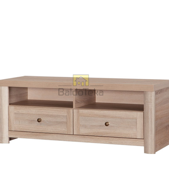 Šviesaus ąžuolo sonoma spalvos spinta su met. rankenėlėmis