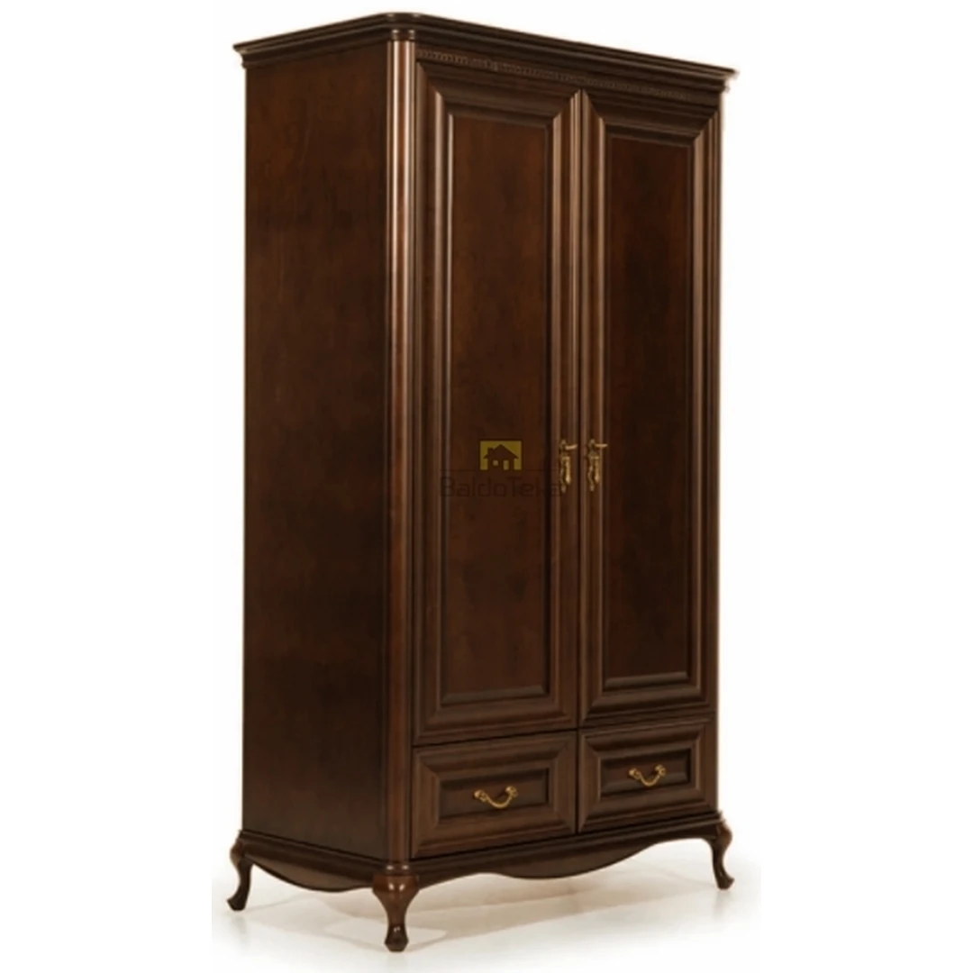 Stilinga spintelė iš natūralaus medžio su metalinėmis rankenėlėmis