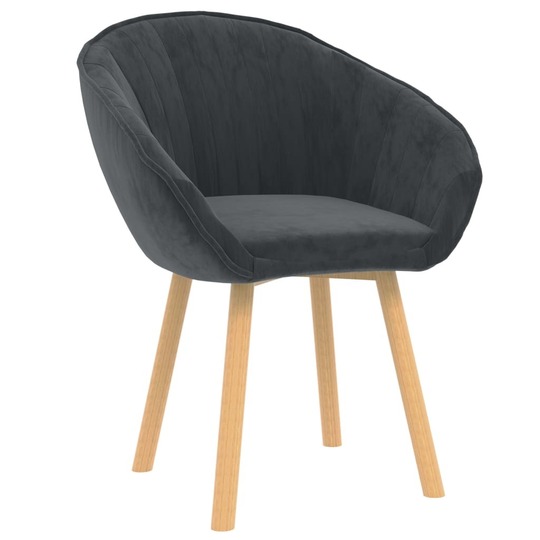 VidaXL Valgomojo kėdė, tamsiai pilkos spalvos, aksomas - Kėdės