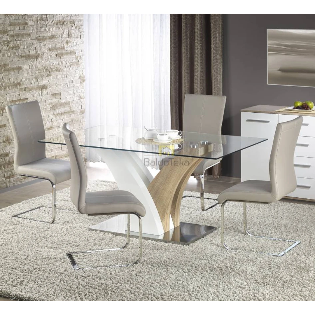 Modernus stalo komplektas VILMER su 4 kėdėmis K219