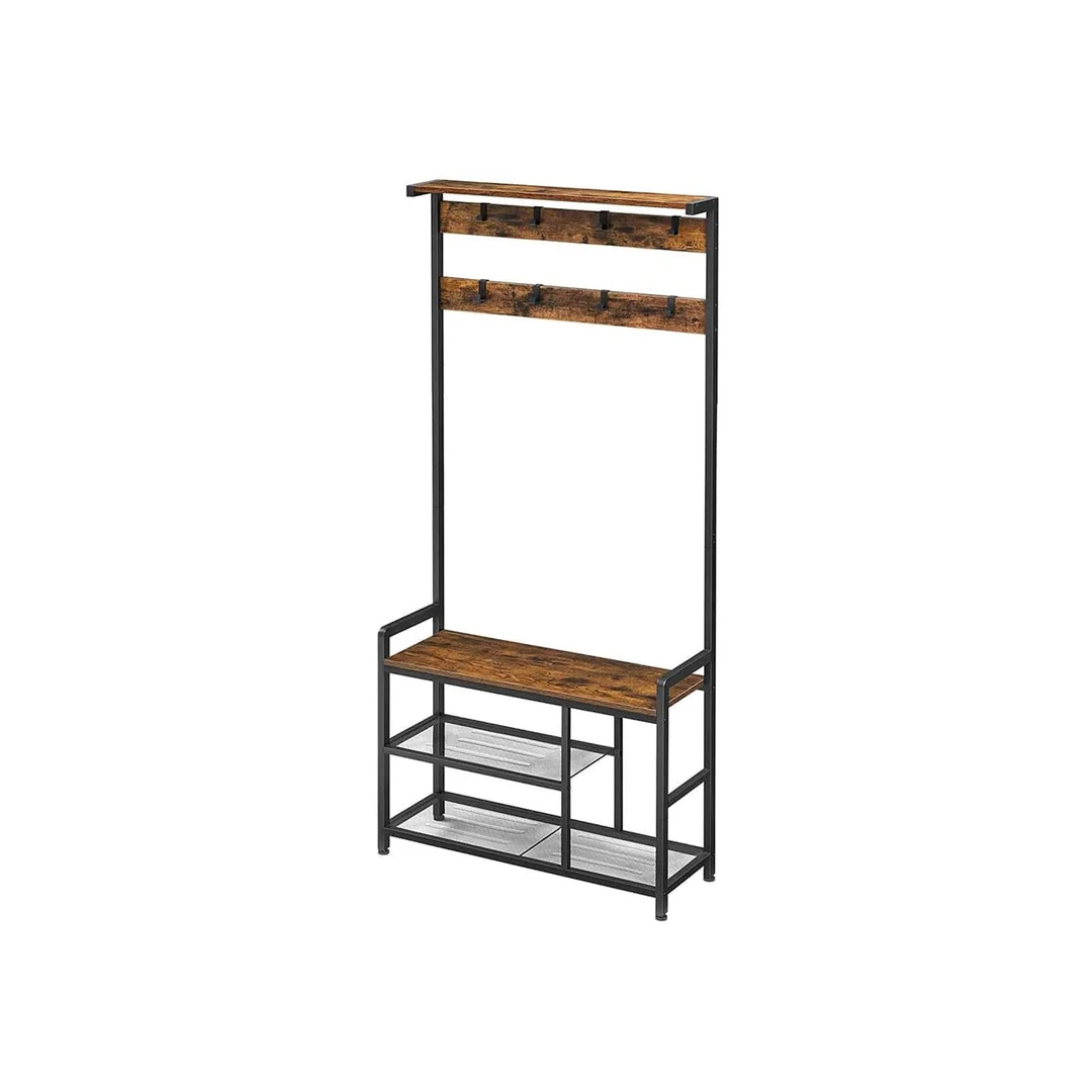 Vintažinės spalvos drabužių stovas su plieno konstrukcija