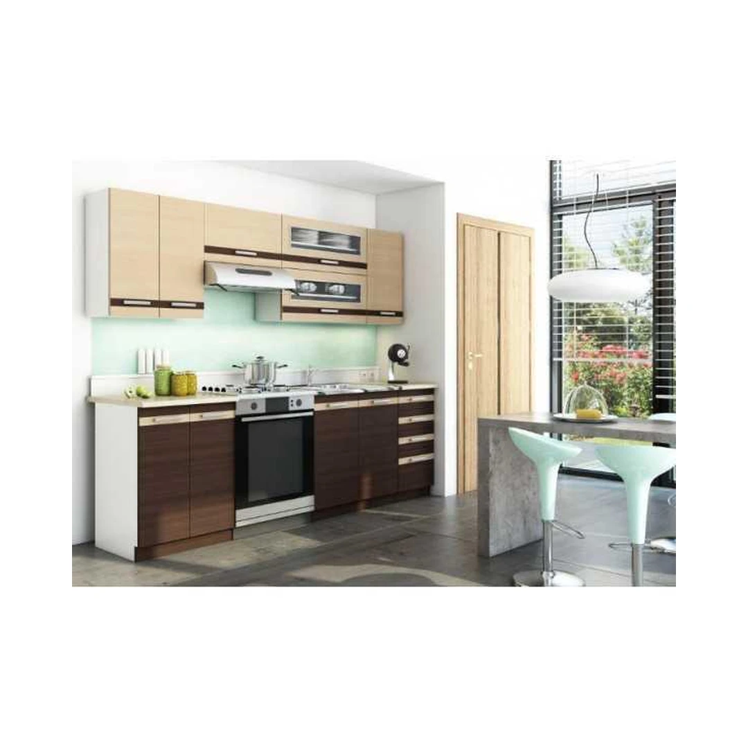 Moderni virtuvė su Macchiato ir Wenge spalvų deriniu