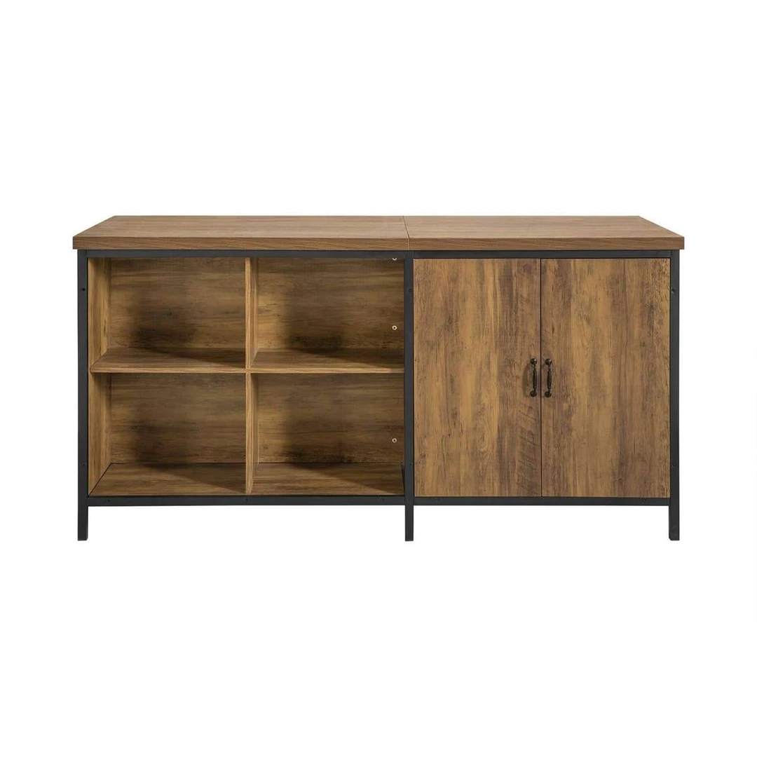 Virtuvės sala 170x60x89cm., rudos/juodos spalvos - Virtuvės spintelės