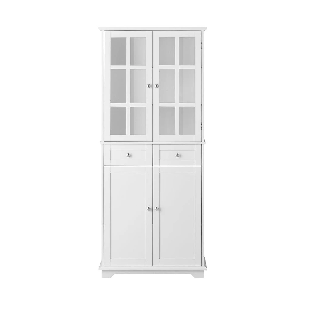 Virtuvės spintelė 75x40x175cm., baltos/sidabrinės spalvos - Virtuvės spintelės