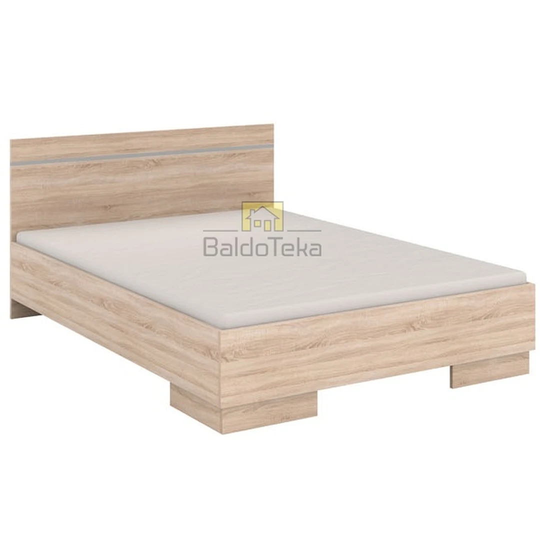 Šviesaus ąžuolo sonoma spalvos lovos rėmas su grotelėmis