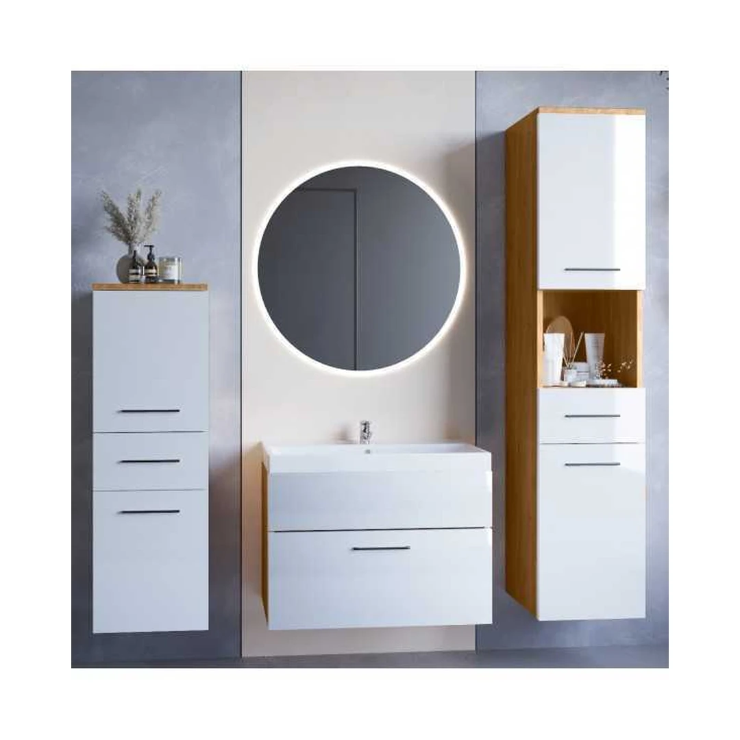 Įmantrūs vonios baldai su LED veidrodžiu