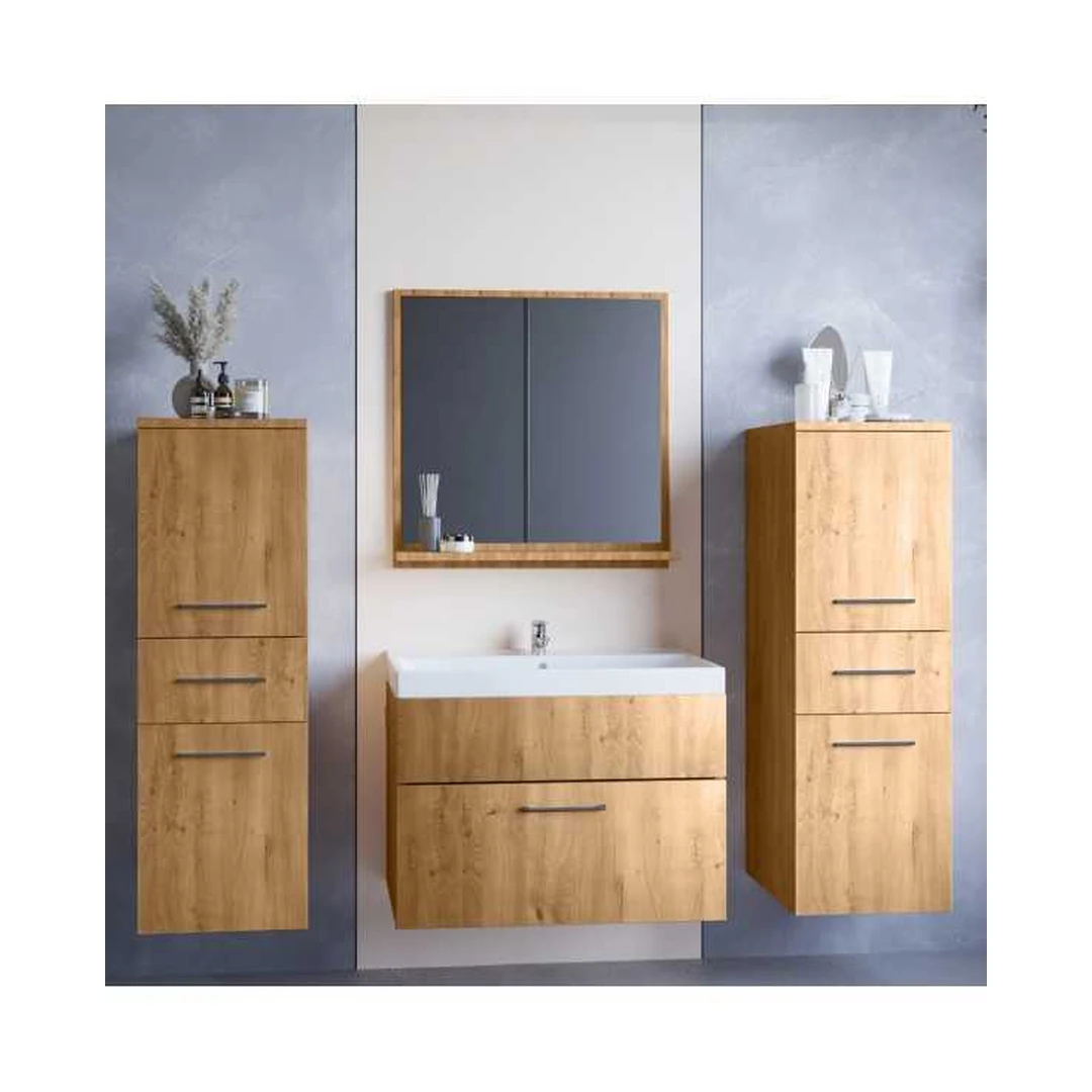 Stilinga vonios baldų kolekcija – praustuvo spintelė ir veidrodis