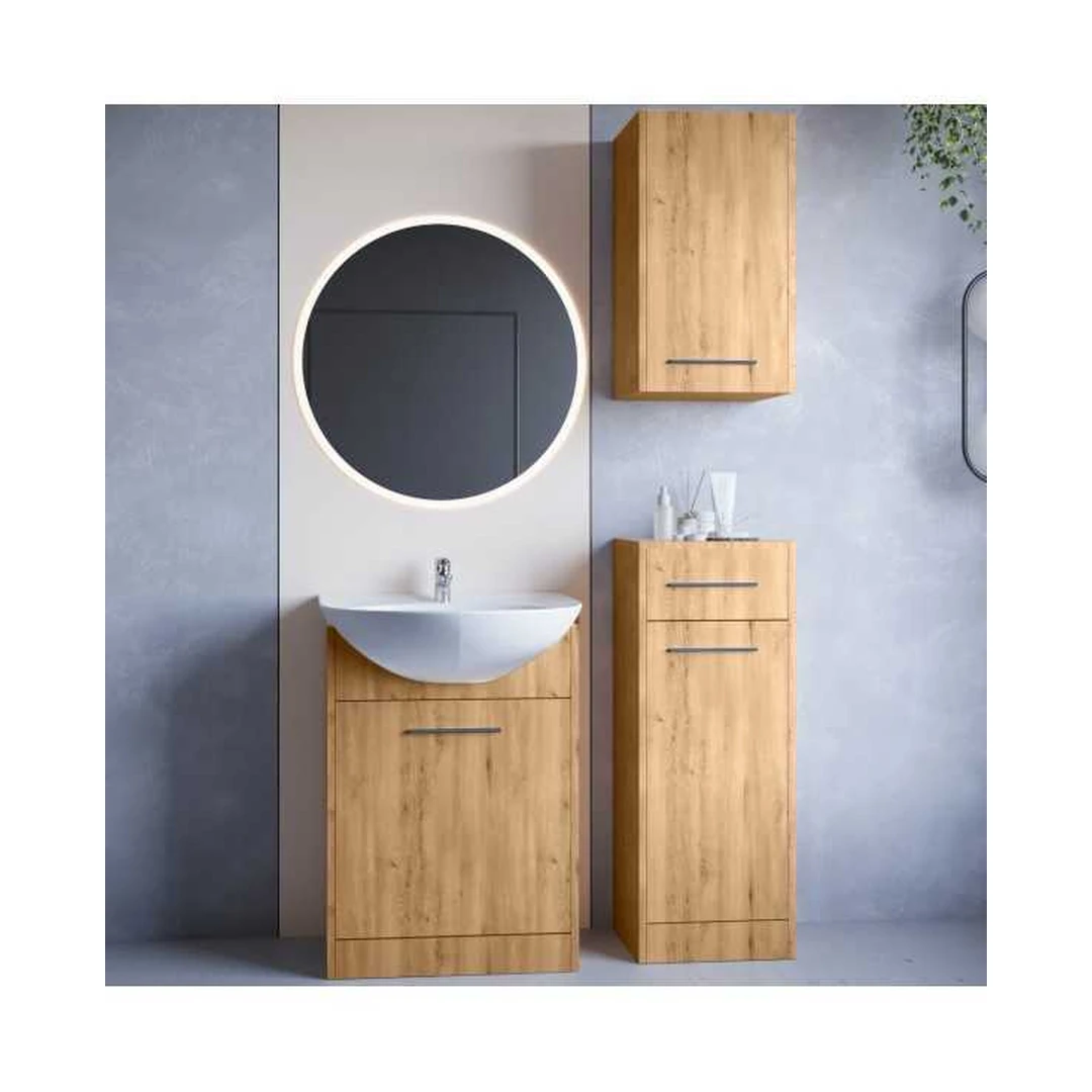 Šiuolaikiškos vonios spintelės su LED veidrodžiu