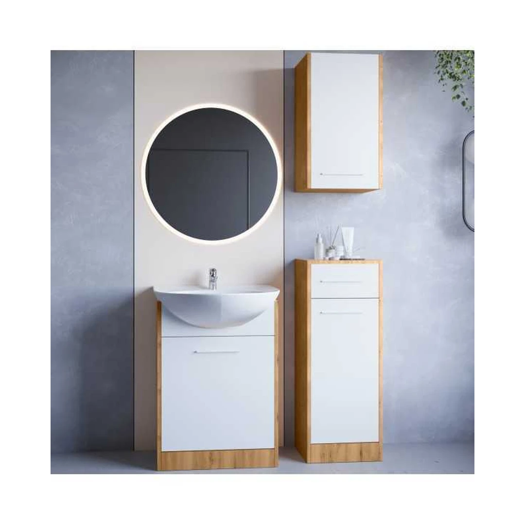 Moderni vonios baldų kolekcija – erdvūs spintelės ir korpusai