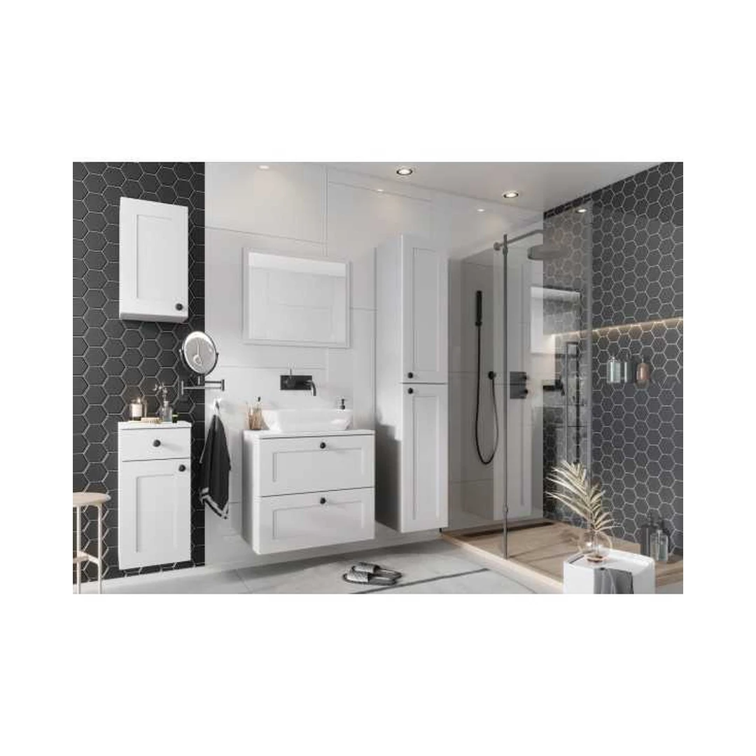 Moderni vonios kambario spintelių rinkinys Aliaskos balta