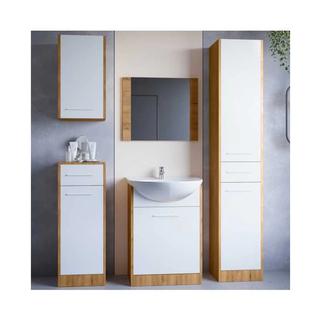 Modernus vonios baldų komplektas „Artisan“ ąžuolo spalvoje