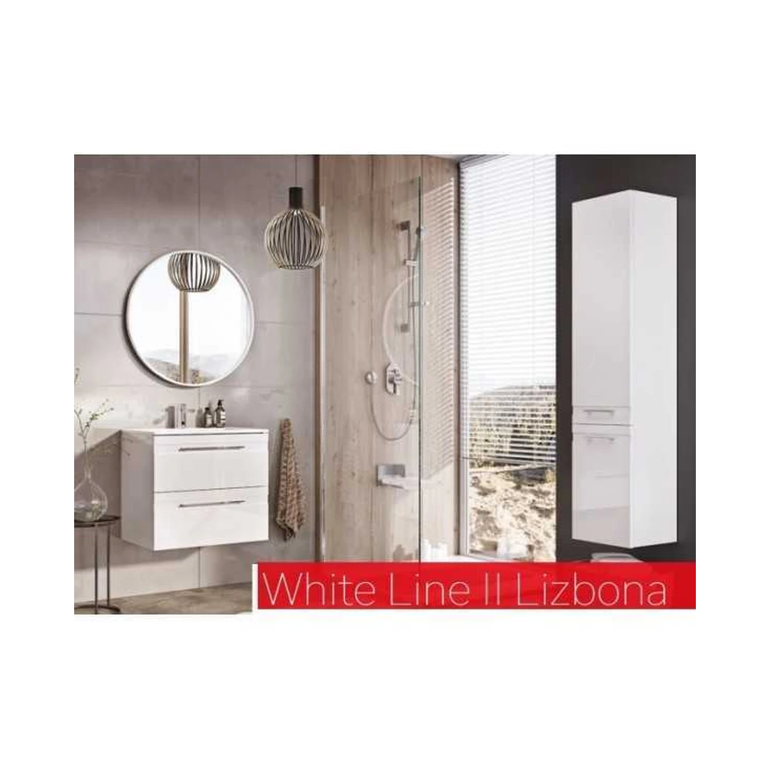 Baltas blizgus fasadas ir korpusas