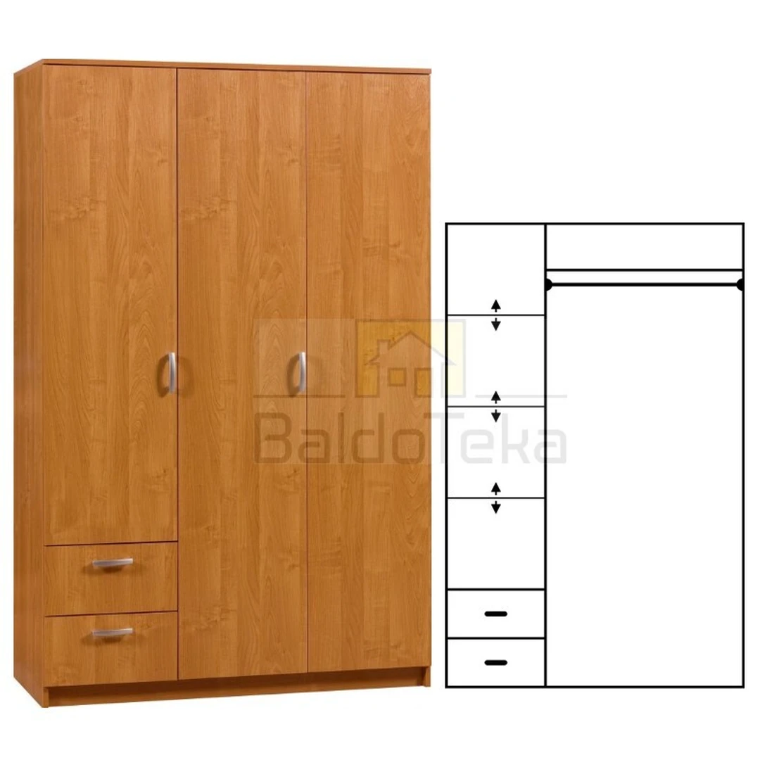 Ergonomiška spintelė su reguliuojamomis lentynomis