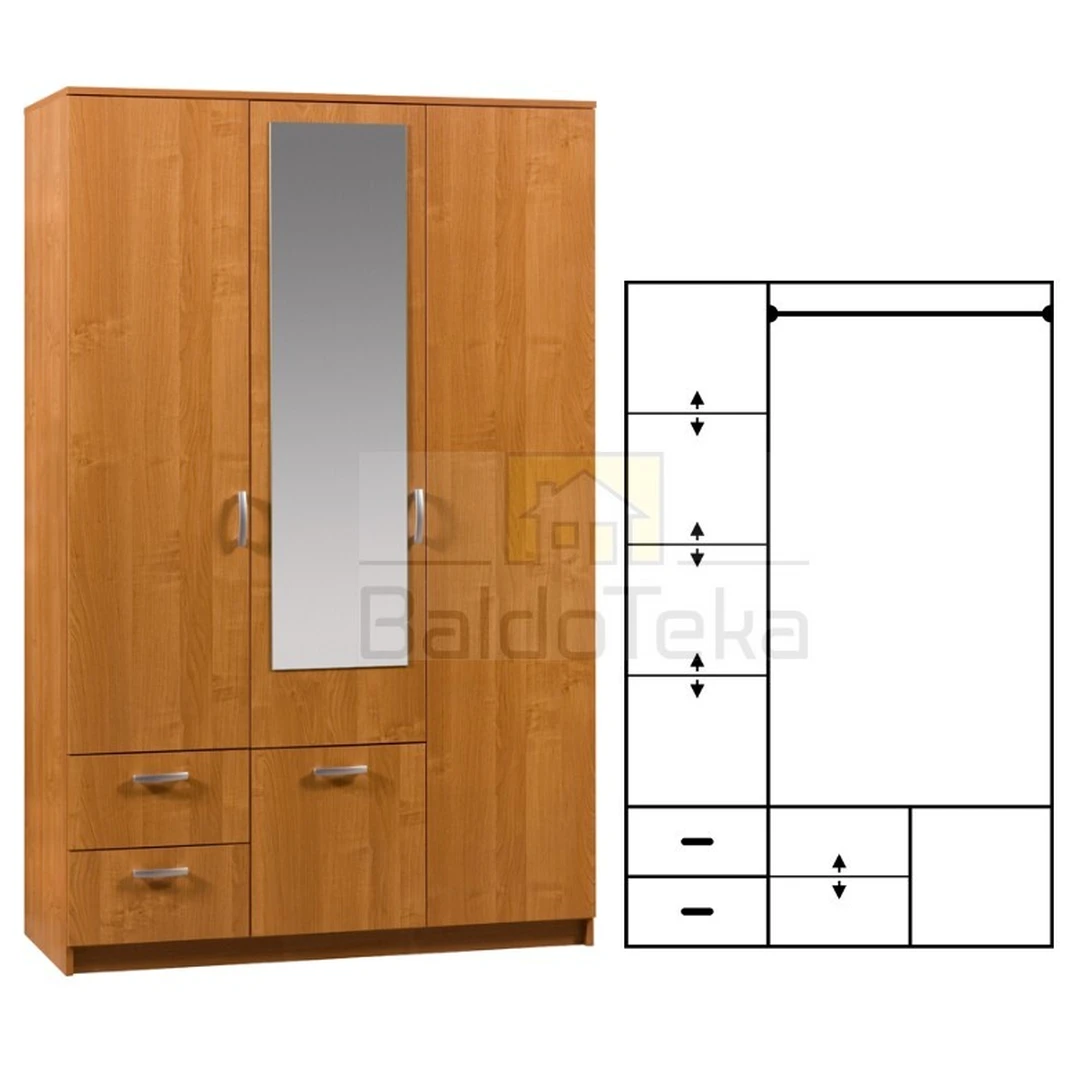 Elegantiška spintelė su veidrodžiu, spalva pagal pasirinkimą