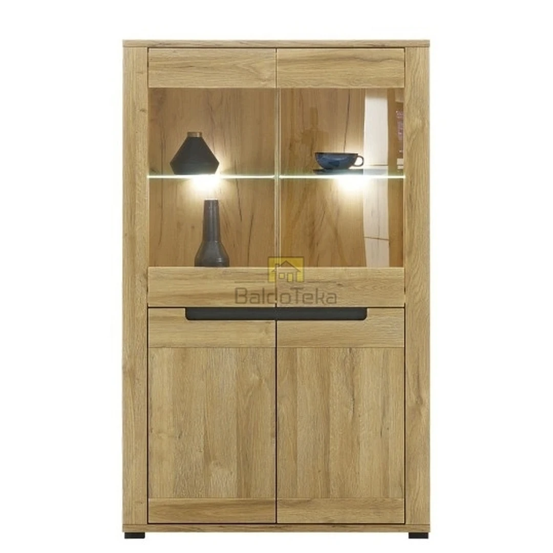 Moderni spintelė su apšvietimu, ąžuolo grandson + grafit