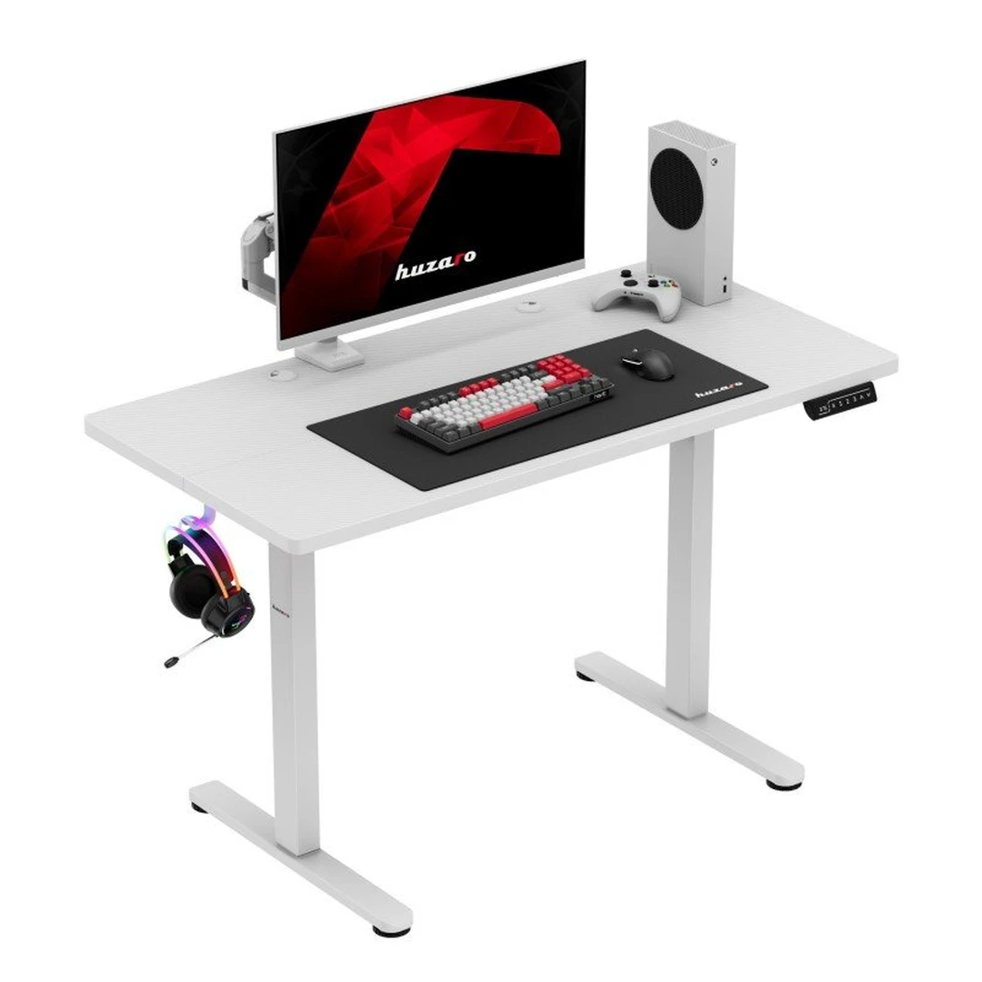 Žaidimų stalas Huzaro Hero 8.1, elektrinis, Balta, 124 × 34 × 16 cm - Darbo stalai