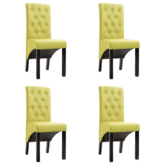 Žalios valgomojo kėdės, 4 vnt., audinys - Kėdės