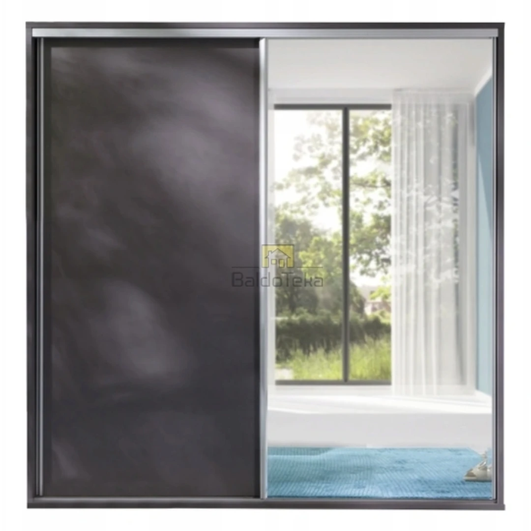 Elegantiška spintos sistema ZONDA, pilka matinė/balta blizgi