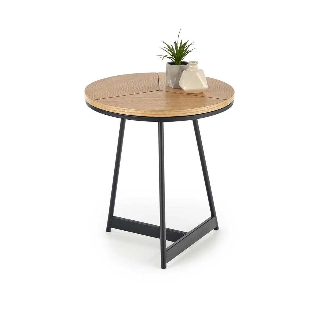 Stylizuotas ąžuolo ir juodos spalvos stalas su MDF ir faneros pagrindu