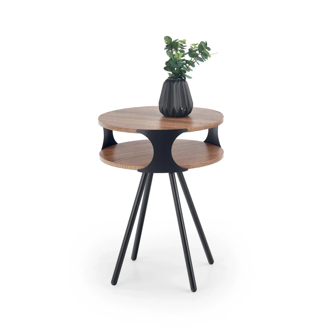 Stilingi lentynos O45/60 cm, tamsus ąžuolas sonoma ir juoda