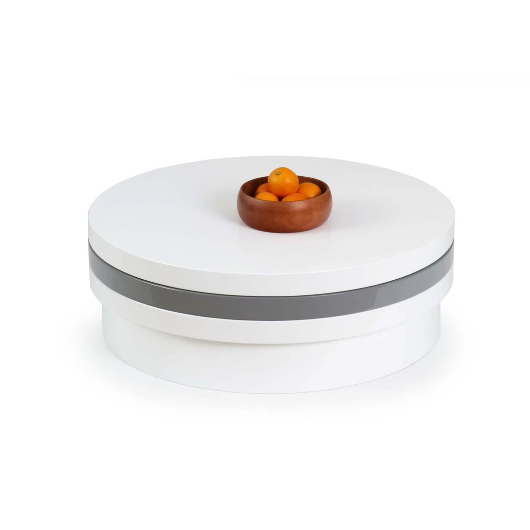 Stilinga lakuoto MDF spintelė pilka/balta