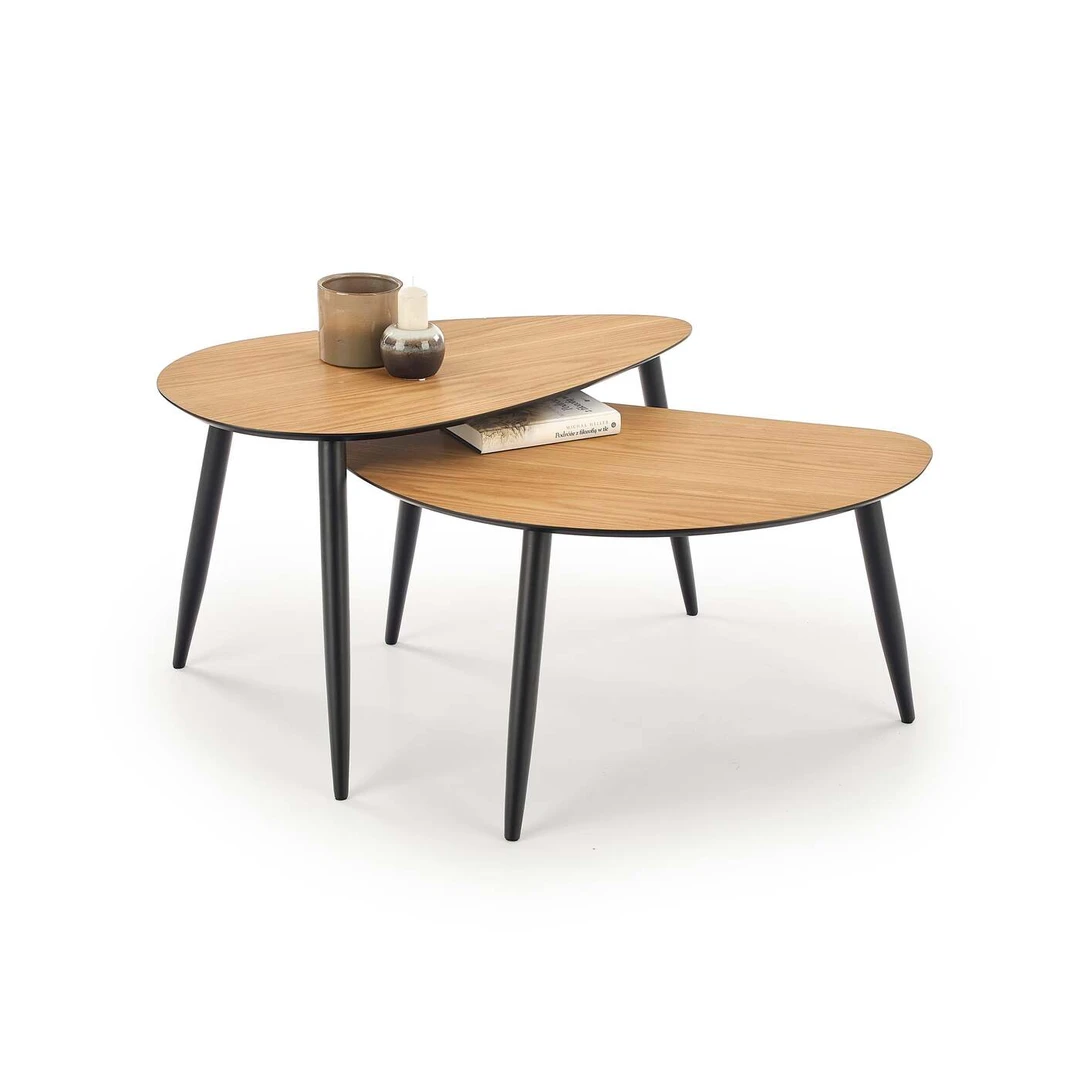 Dviejų baldų rinkinys auksinio ąžuolo ir juodos spalvos