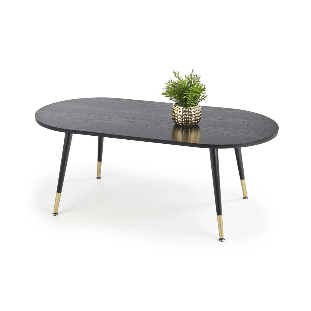 Stilinga juoda ir auksinė spinta su MDF ir plieno apdaila